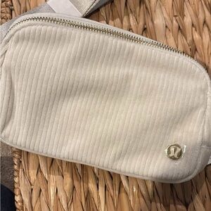 LULULEMON CORDUROY BONE/ GOLD CORDUROY 1L BELT/CROSSBODY BAG